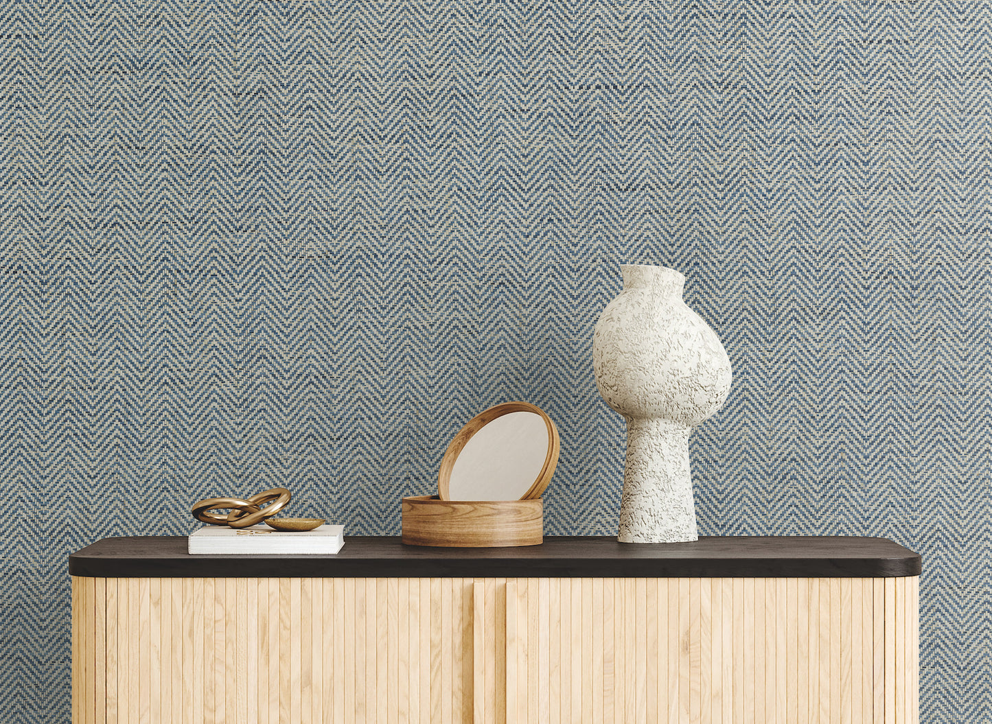 York Wallcoverings Grasscloth and Natural Resource Tailored Weave Blue Wallpaper Traditional Grasscloth Blues   - GV0196