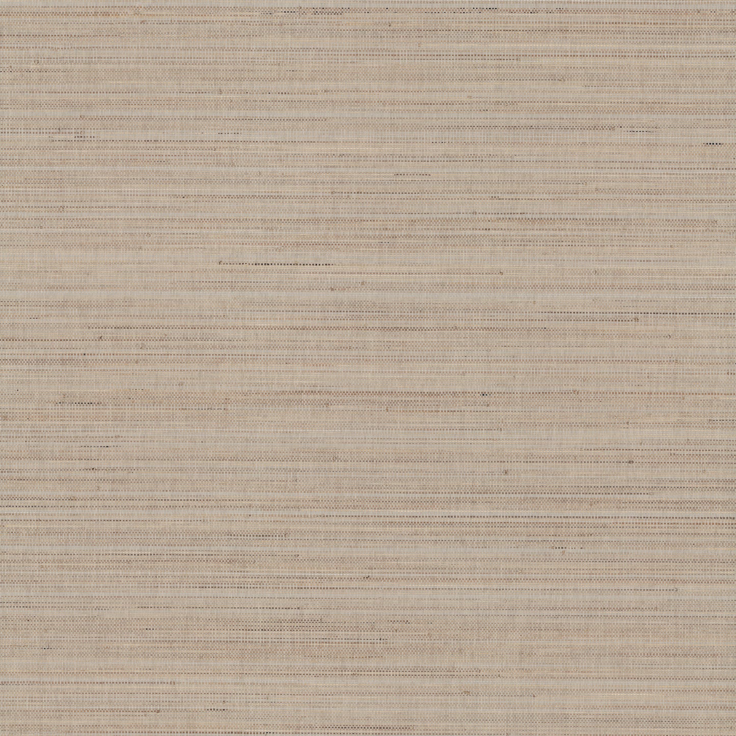 Taupe grasscloth wallpaper with marled abaca texture; natural woven wallcovering.