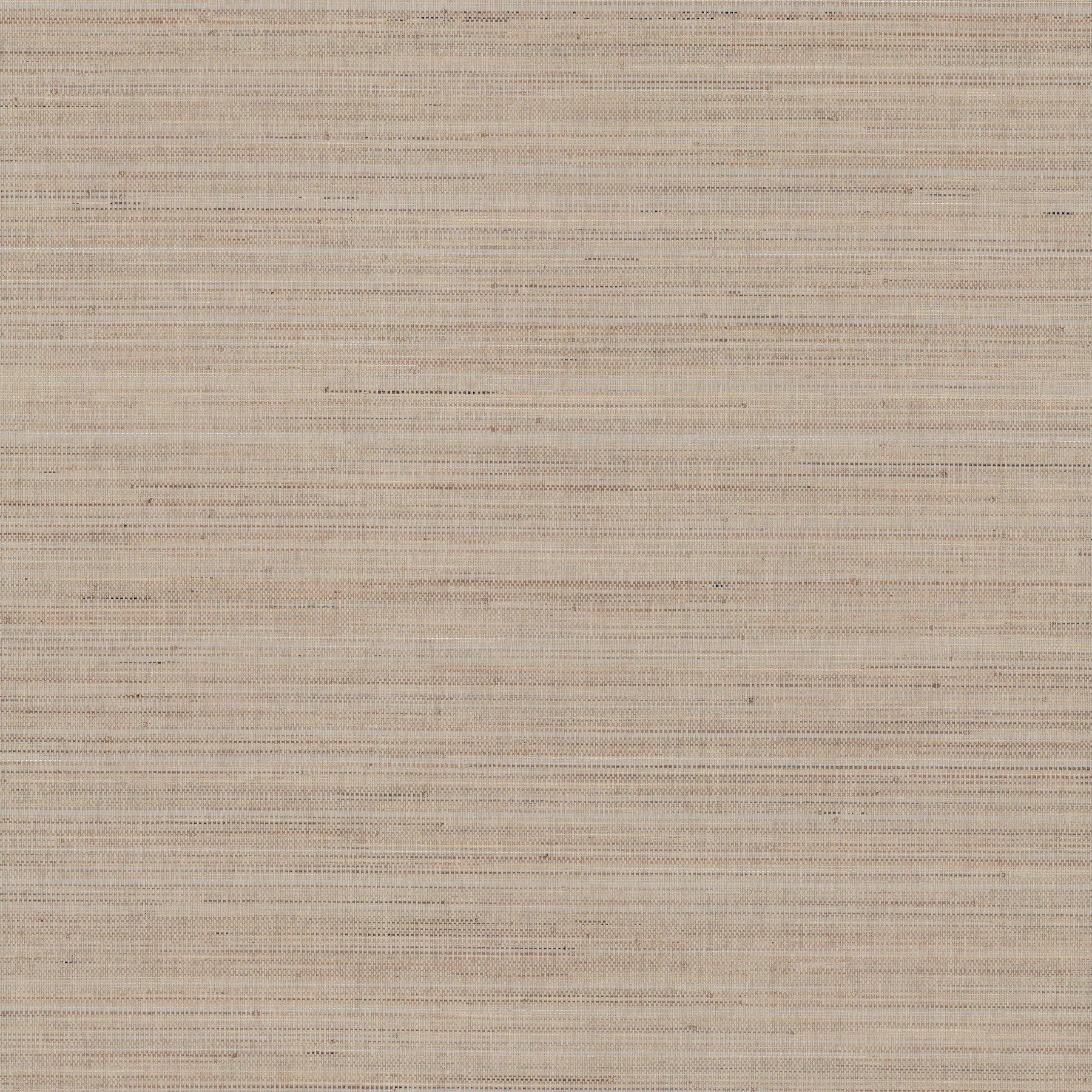 Taupe grasscloth wallpaper with marled abaca texture; natural woven wallcovering.