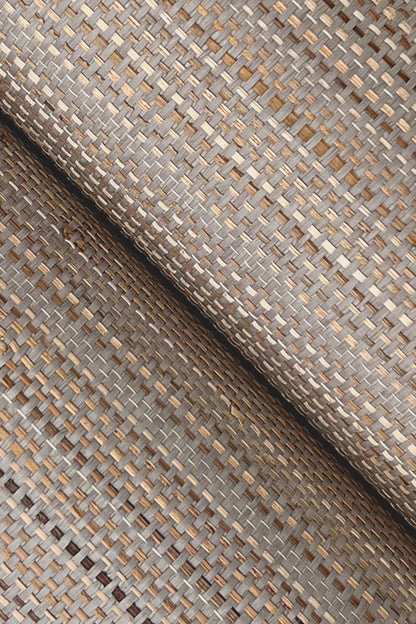 York Wallcoverings Grasscloth and Natural Resource Marled Abaca Grey Wallpaper Traditional Grasscloth Greys   - GV0203