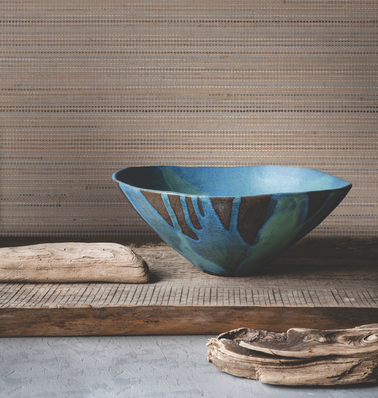 York Wallcoverings Grasscloth and Natural Resource Marled Abaca Grey Wallpaper Traditional Grasscloth Greys   - GV0203