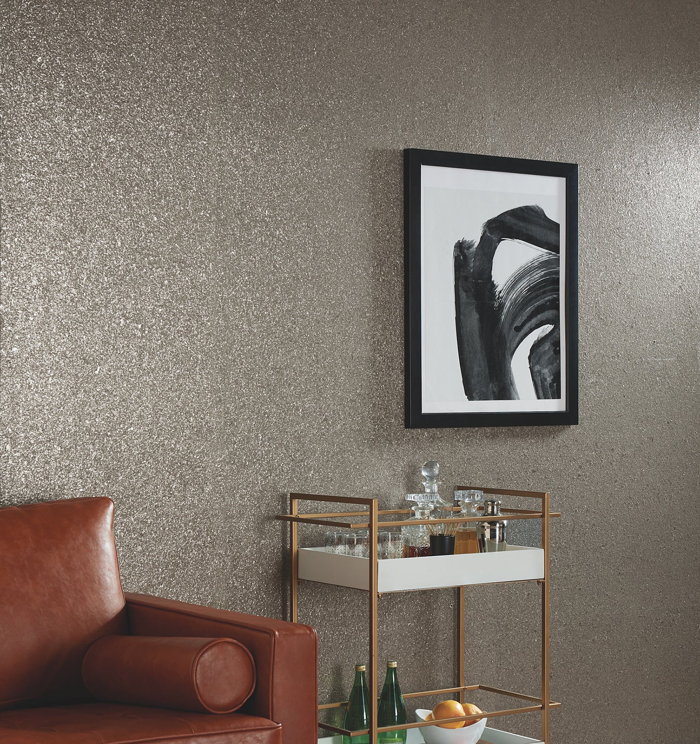 York Wallcoverings Grasscloth and Natural Resource Brilliant Mica Graphite Wallpaper Traditional Raised Prints Greys   - GV0215