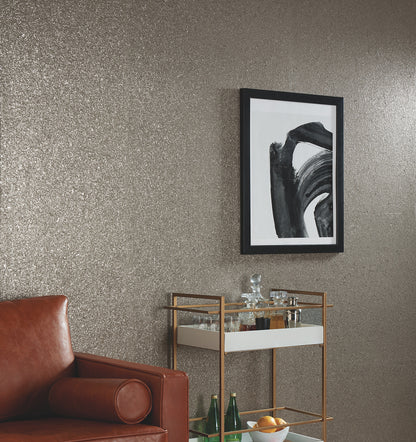 York Wallcoverings Grasscloth and Natural Resource Brilliant Mica Graphite Wallpaper Traditional Raised Prints Greys   - GV0215
