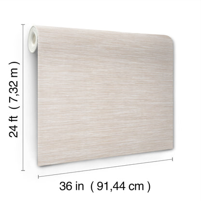 Beige grasscloth-textured wallpaper panel with a roll in the top-left; 36 in wide by 24 ft long.