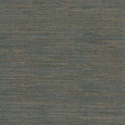 York Wallcoverings Grasscloth and Natural Resource Knotted Grass Dark Teal Wallpaper Traditional Grasscloth Blues   - GV0234