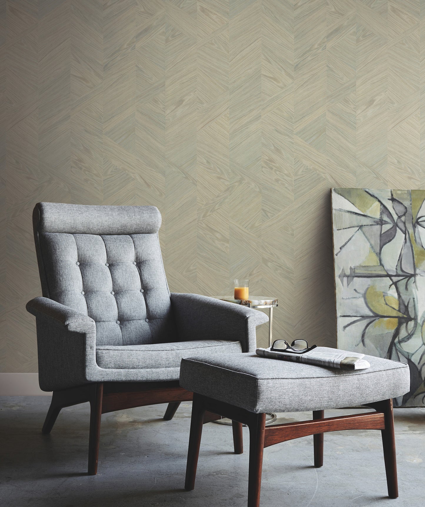 York Wallcoverings Grasscloth and Natural Resource Interlocking Wood Moss Wallpaper Traditional Wood Veneer Greens   - GV0241