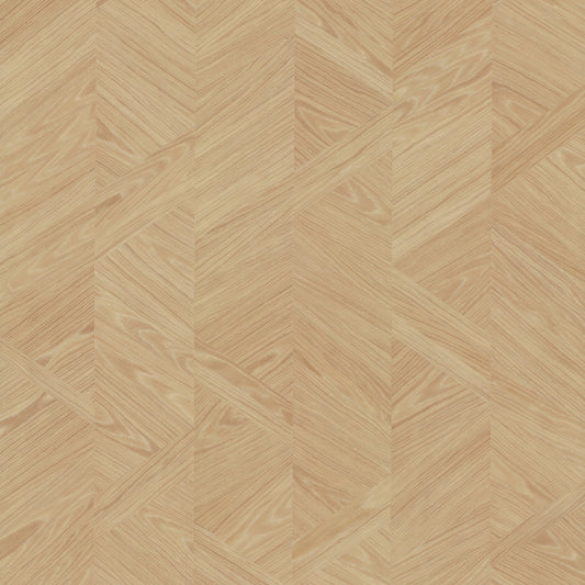York Wallcoverings Grasscloth and Natural Resource Interlocking Wood Oak Wallpaper Traditional Wood Veneer Beiges   - GV0244