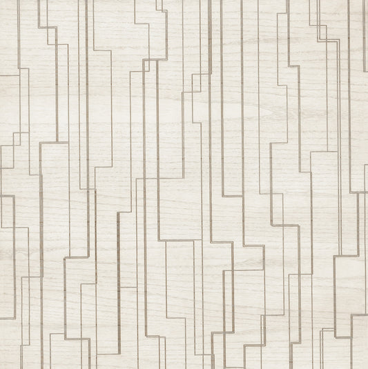 York Wallcoverings Grasscloth and Natural Resource Inlay Line White Wallpaper Traditional Wood Veneer Whites and Off-Whites   - GV0257