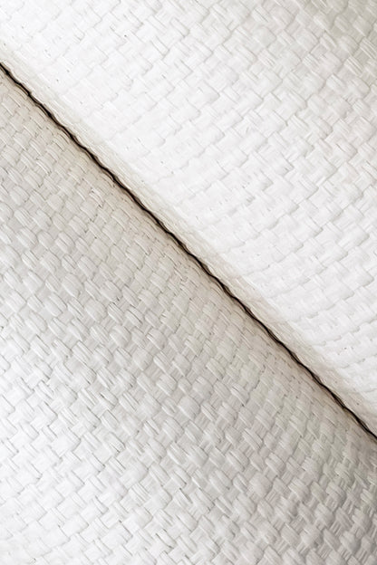 York Wallcoverings Grasscloth and Natural Resource Wicker Work White Wallpaper Feature Wall Grasscloth Whites and Off-Whites   - GV0262