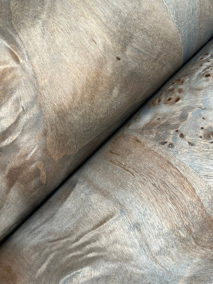 York Wallcoverings Grasscloth and Natural Resource Burlwood Smoke Wallpaper Feature Wall Wood Veneer Greys   - GV0267