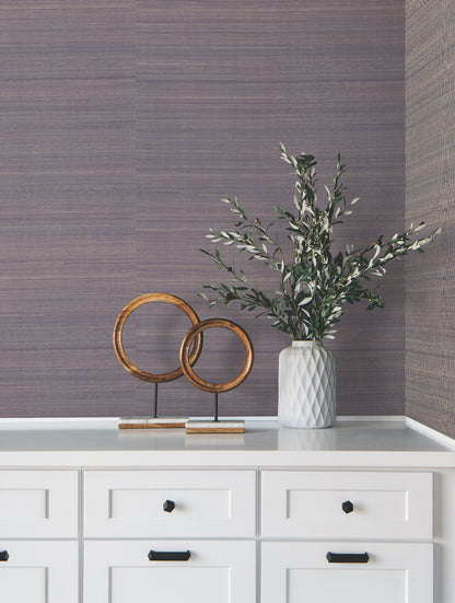 York Wallcoverings Grasscloth and Natural Resource Modern Abaca Indigo Wallpaper Traditional Grasscloth Blues   - GV0273