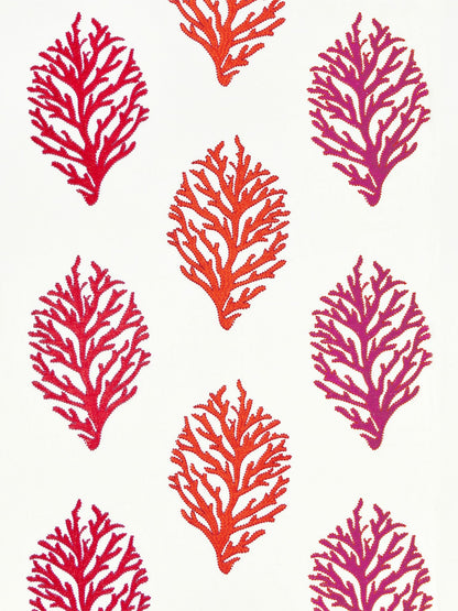 SCALAMANDRE  CORAL REEF EMBROIDERY FABRIC PASSION FRUIT   - GW 000127204 NEW SKU # GW272040001