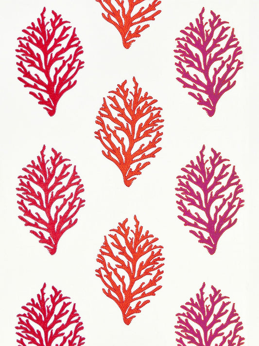 SCALAMANDRE  CORAL REEF EMBROIDERY FABRIC PASSION FRUIT   - GW 000127204