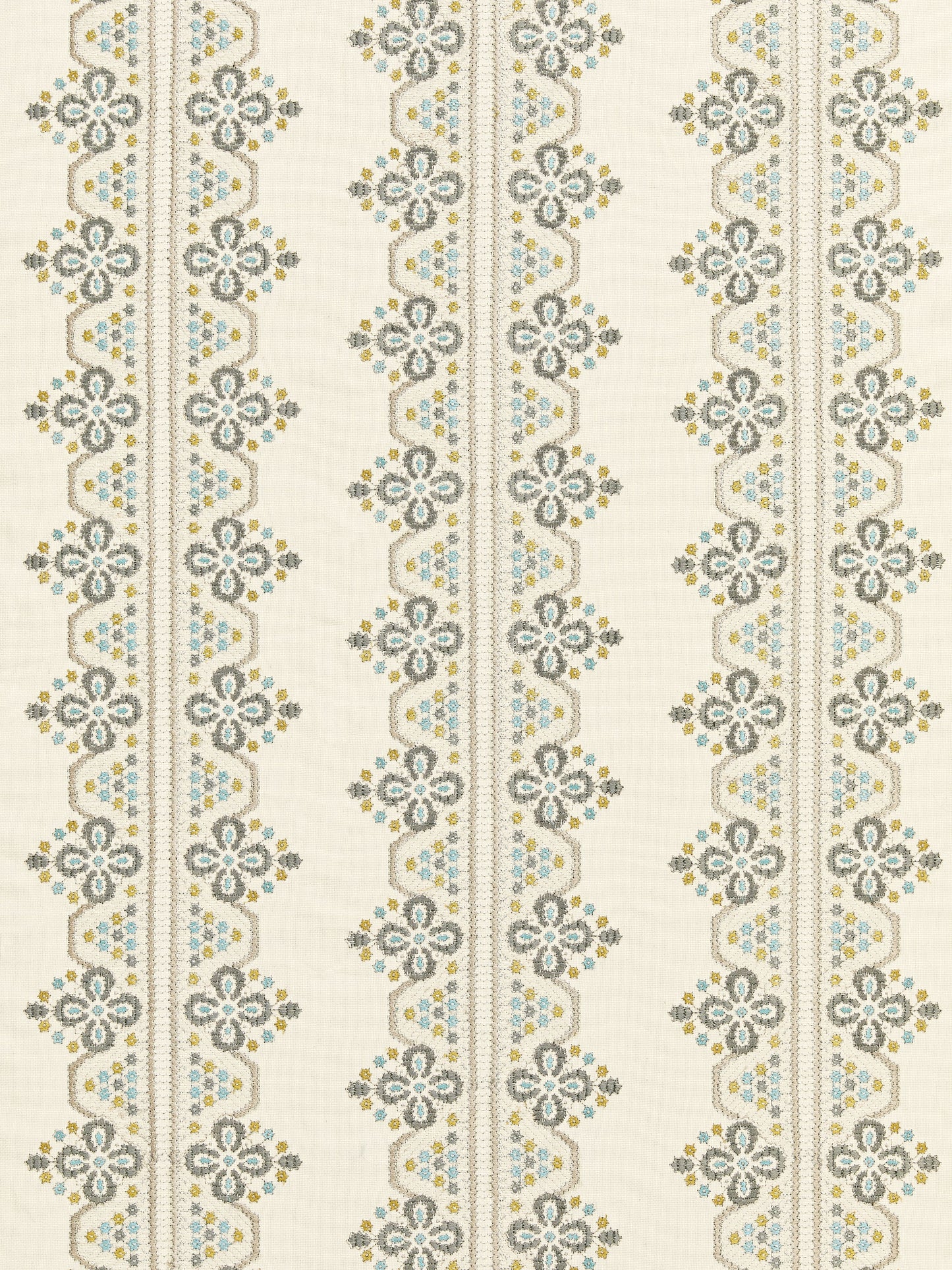 SCALAMANDRE  IMOGEN EMBROIDERY FABRIC EARL GREY   - GW 000127246