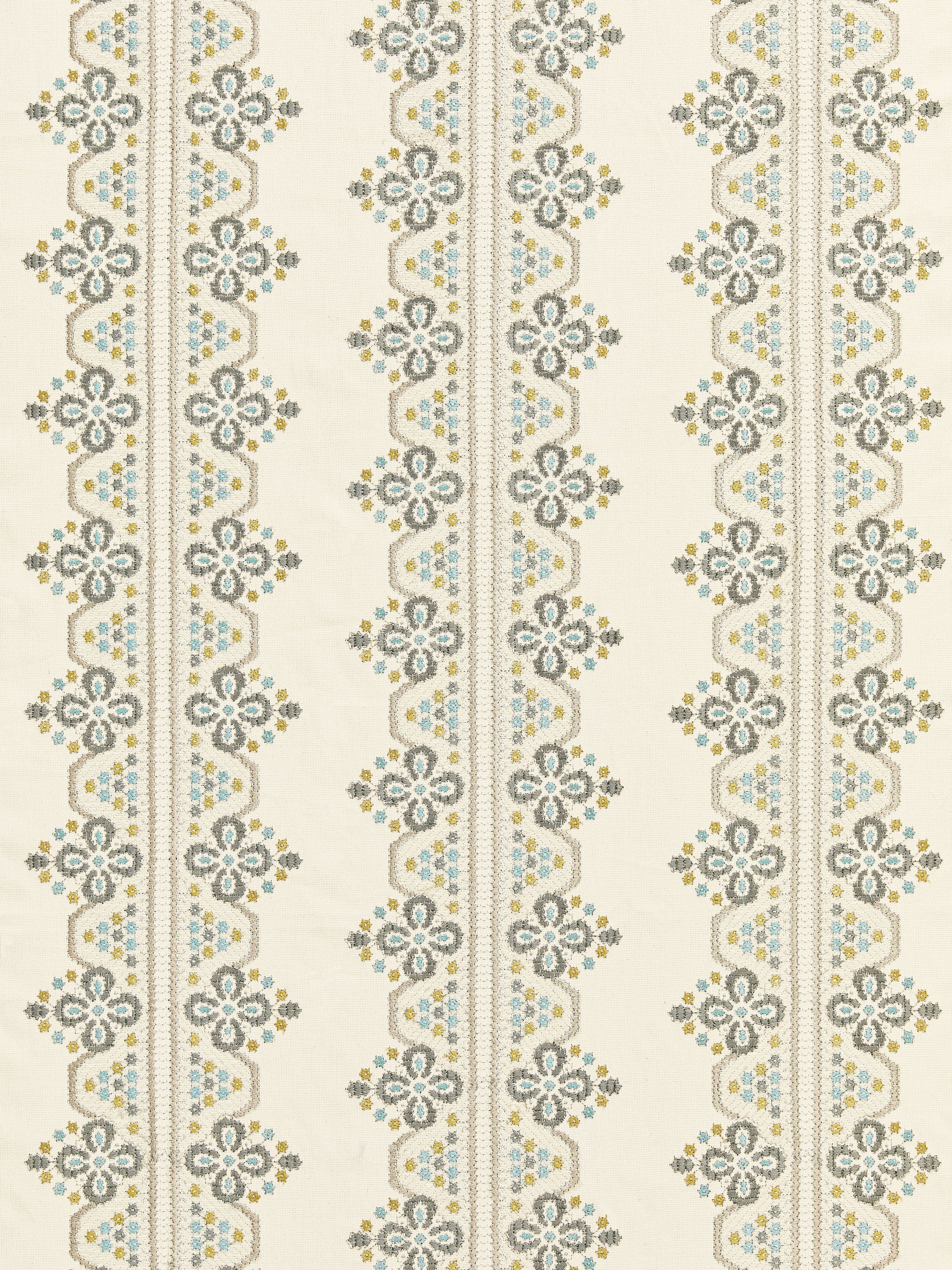 SCALAMANDRE  IMOGEN EMBROIDERY FABRIC EARL GREY   - GW 000127246