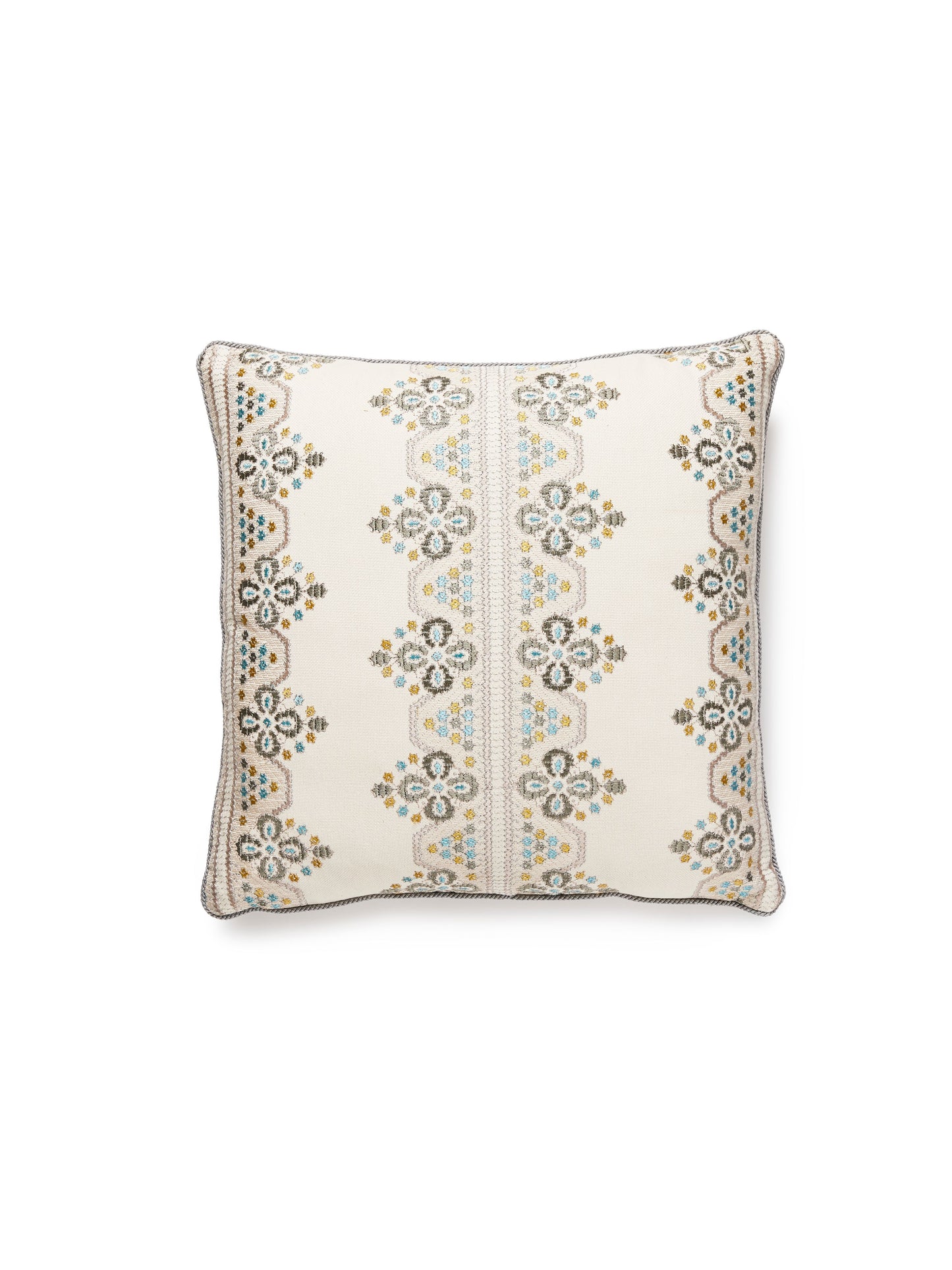 SCALAMANDRE PILLOWS   FLORAL 
STRIPE SQUARE    - GW 0001IMOGEPILL