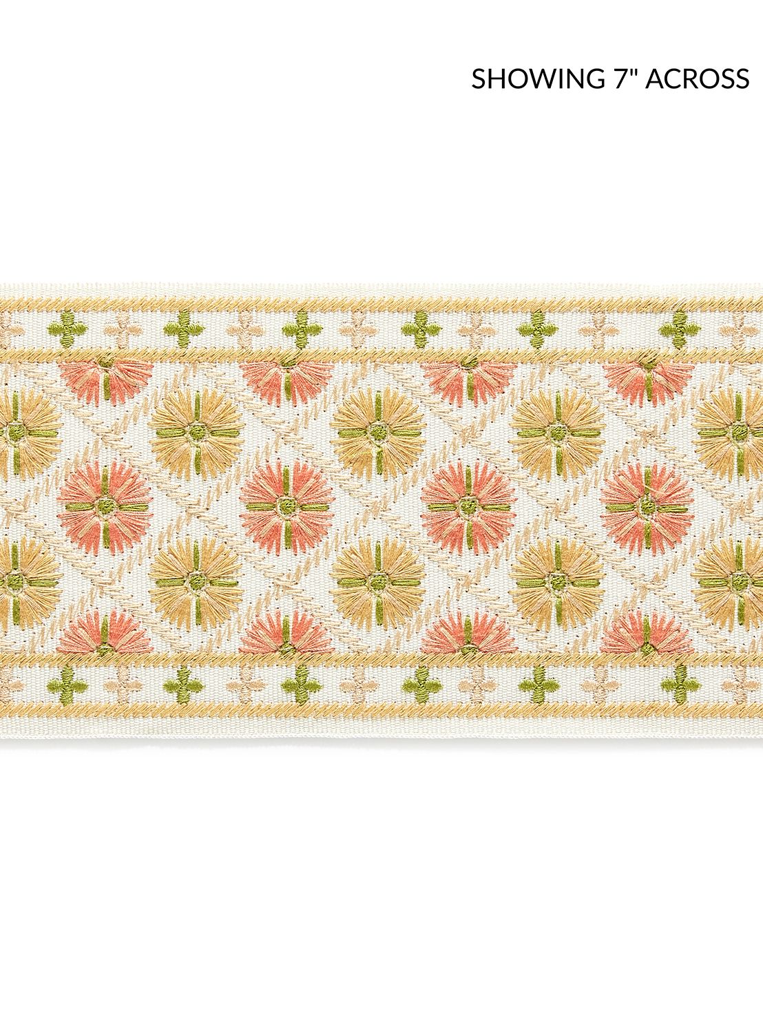 SCALAMANDRE  HANSEL EMBROIDERED TAPE FABRIC CITRUS TWIST   - GW 0001T3329