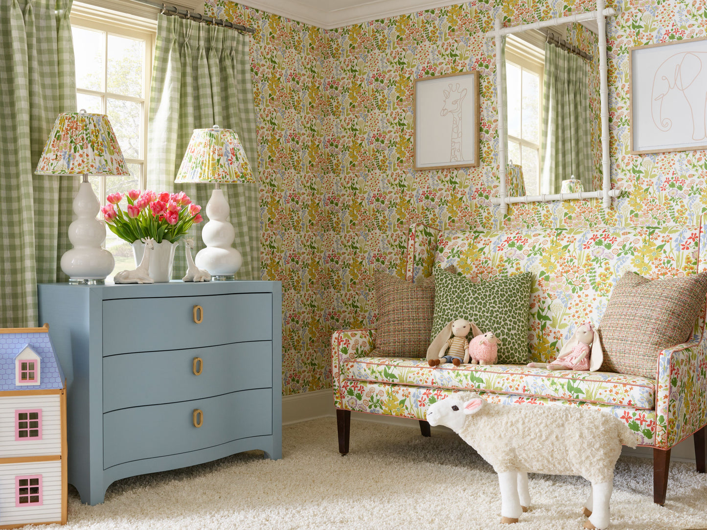 SCALAMANDRE  NYMPH FLORAL WALLCOVERING FLORAL SPRINGTIME   - GW 0001WP88586 NEW SKU # GWWP885860001