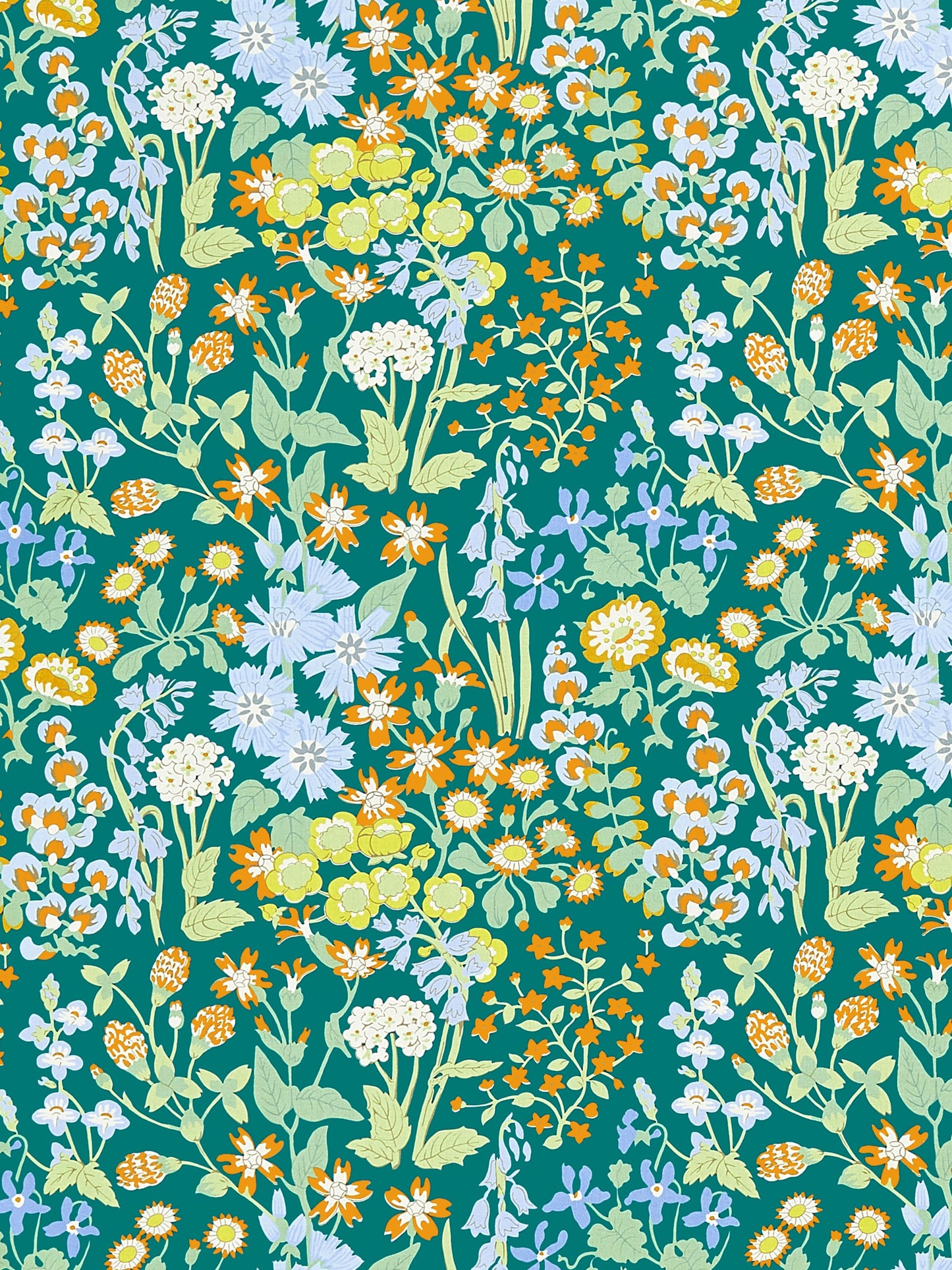 SCALAMANDRE  NYMPH FLORAL FABRIC EMERALD MULTI   - GW 000216630