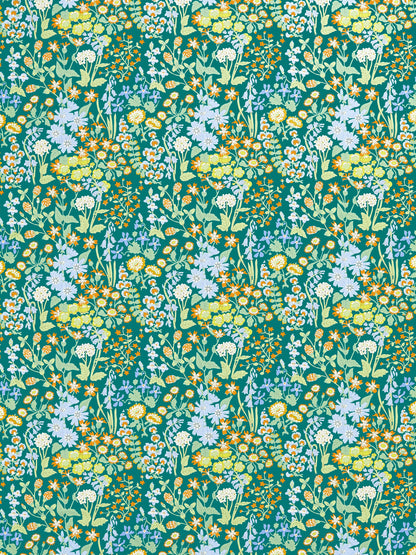 SCALAMANDRE  NYMPH FLORAL FABRIC EMERALD MULTI   - GW 000216630 NEW SKU # GW166300002