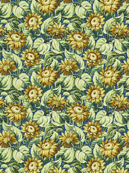 SCALAMANDRE  SUNFLOWER PRINT FABRIC COBALT   - GW 000216631 NEW SKU # GW166310002