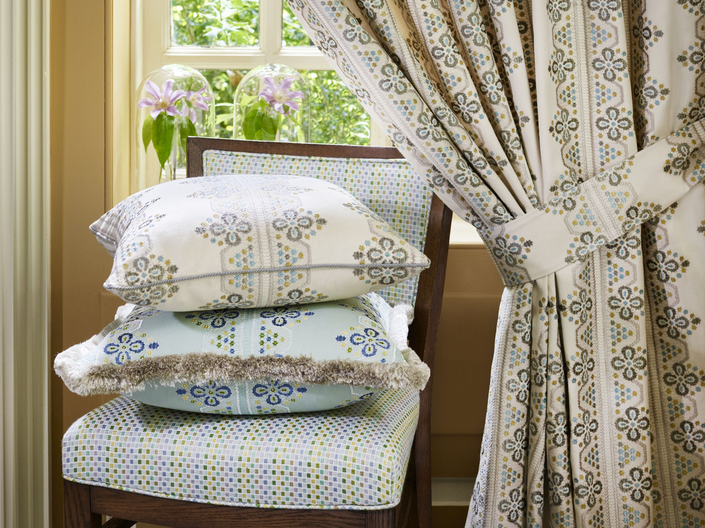 SCALAMANDRE  ODETTE WEAVE FABRIC PARAKEET   - GW 000227242 NEW SKU # GW272420002