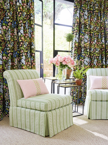 SCALAMANDRE  LARK STRIPE FABRIC GRASS   - GW 000227245 NEW SKU # GW272450002