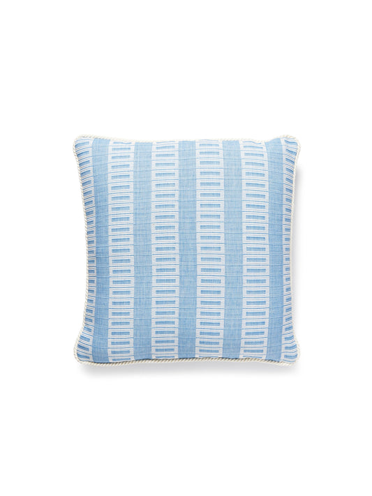 SCALAMANDRE PILLOWS   GEOMETRIC 
SMALL SCALE 
STRIPE SQUARE    - GW 0003LARKSPILL NEW SKU # GWLARKSPILL0003