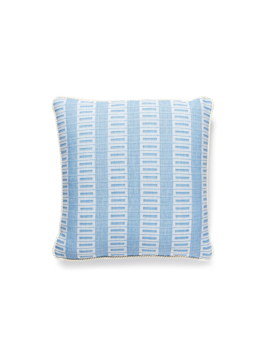 SCALAMANDRE PILLOWS   GEOMETRIC 
SMALL SCALE 
STRIPE SQUARE    - GW 0003LARKSPILL