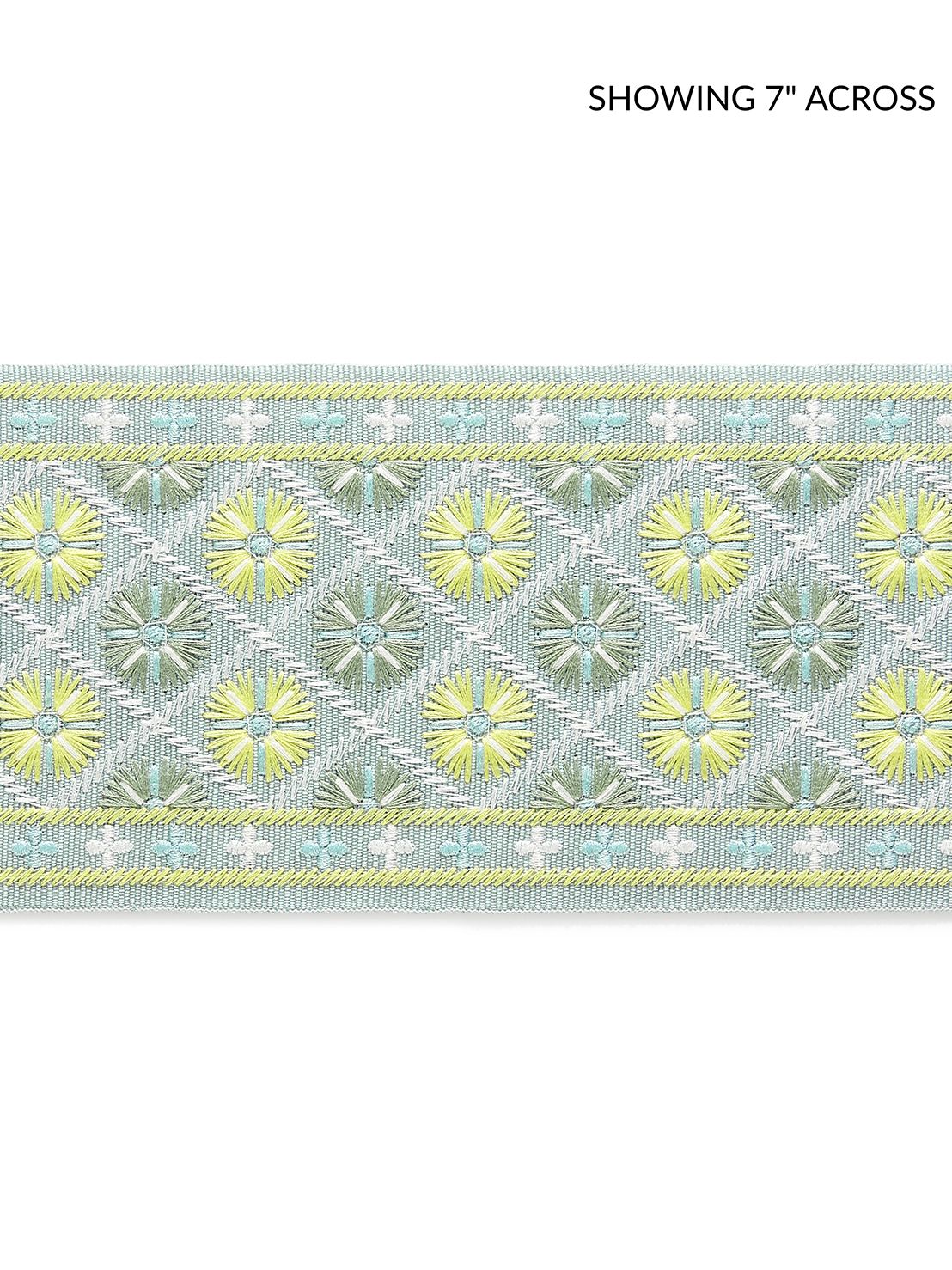 SCALAMANDRE  HANSEL EMBROIDERED TAPE FABRIC SUMMER BREEZE   - GW 0003T3329