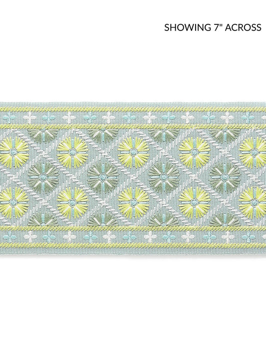 SCALAMANDRE  HANSEL EMBROIDERED TAPE FABRIC SUMMER BREEZE   - GW 0003T3329