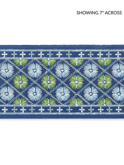 SCALAMANDRE  HANSEL EMBROIDERED TAPE FABRIC BLACKBERRY FIELDS   - GW 0004T3329 NEW SKU # GWT33290004