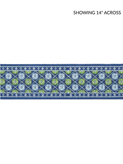 SCALAMANDRE  HANSEL EMBROIDERED TAPE FABRIC BLACKBERRY FIELDS   - GW 0004T3329 NEW SKU # GWT33290004