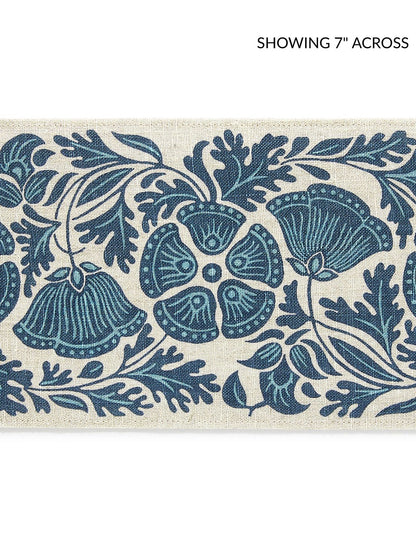 SCALAMANDRE  GRETEL PRINTED TAPE FABRIC BLUEBIRD   - GW 0004T3330 NEW SKU # GWT33300004