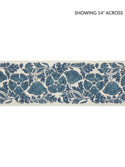 SCALAMANDRE  GRETEL PRINTED TAPE FABRIC BLUEBIRD   - GW 0004T3330 NEW SKU # GWT33300004