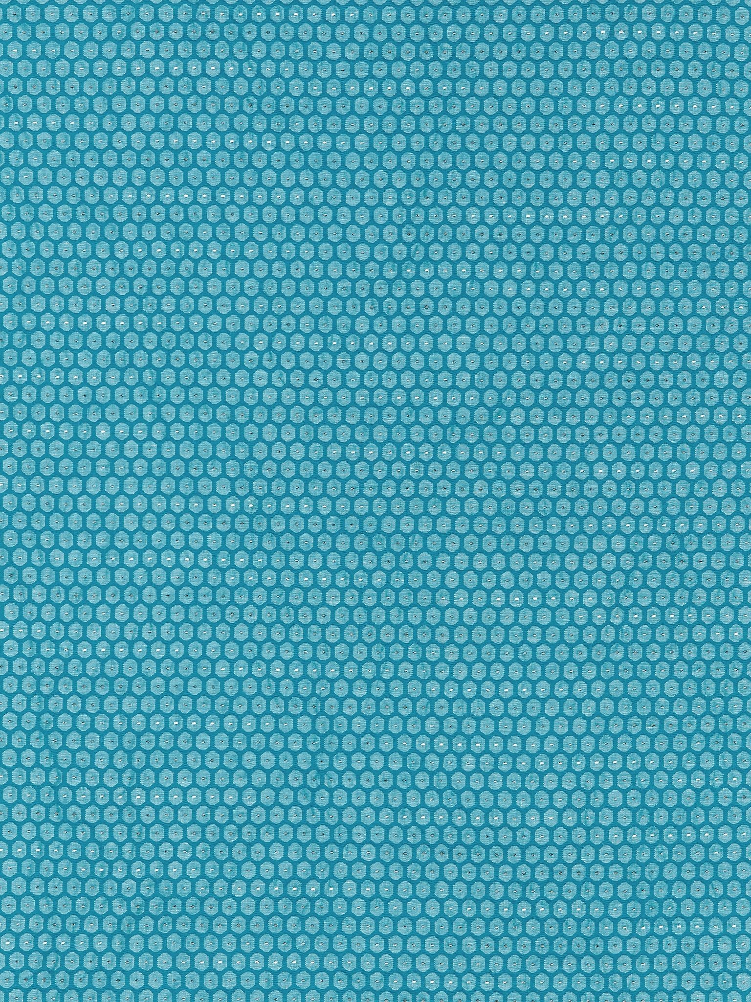 SCALAMANDRE  HONEYCOMB WEAVE FABRIC TURQUOISE   - GW 000527209