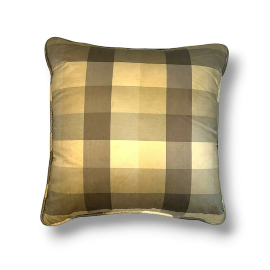 26" Plaid Check Designer Pillow Cover