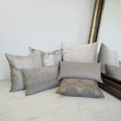 D.V. KAP HOME   24" x 24" Davos Pillow - Fog Glam, Transitional    - 3047-F-2424