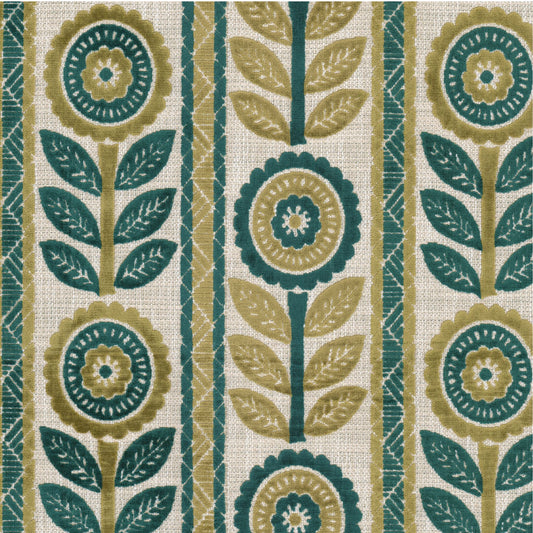 STOUT TEXTILES  UPHOLSTERY,WOVENS TRANSITIONAL,, FLORAL STRIPE SEAGLASS   - HACK-1