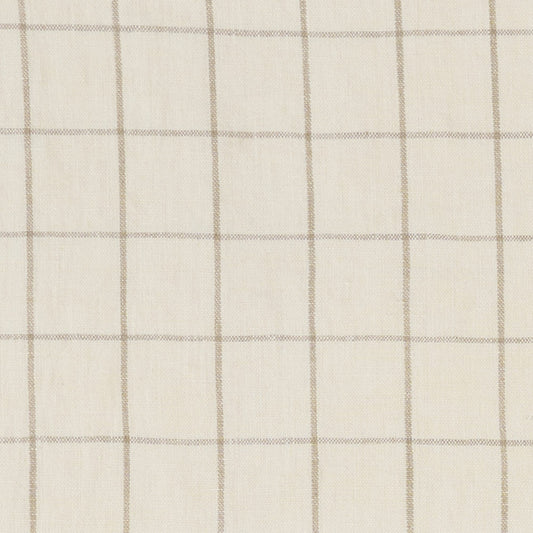 JF Fabrics HADLEY 35 Fabric Check, Plaid Brown, White  Linen - 9284335 J9391