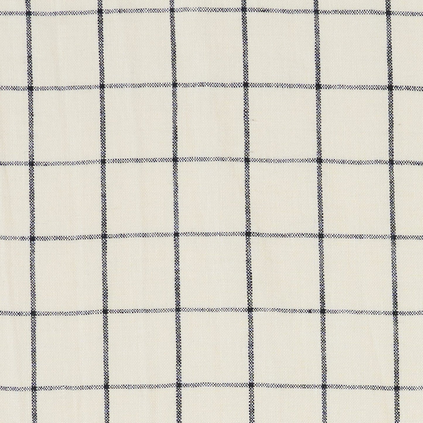 Black & white plaid linen fabric; versatile for shirts & upholstery.