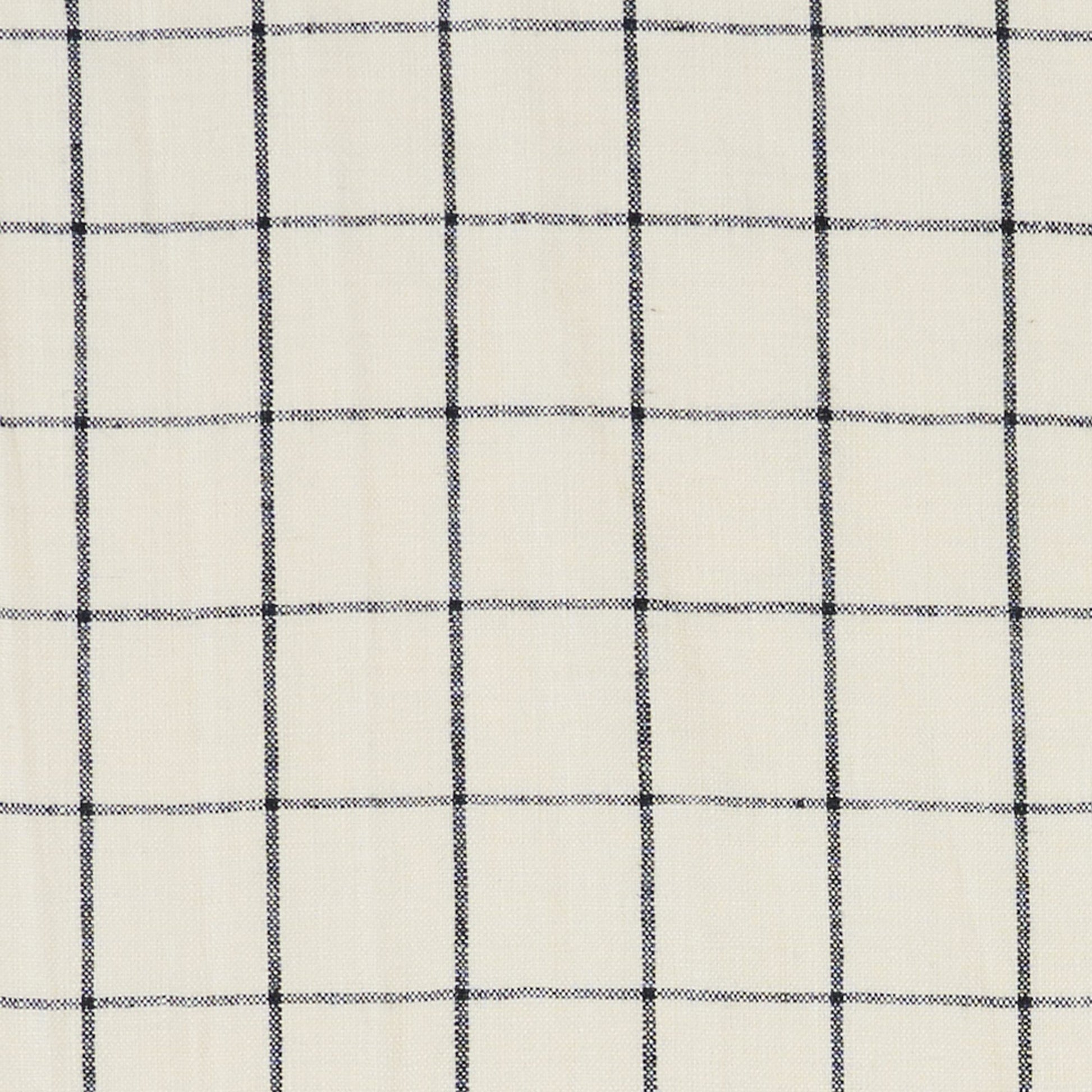 Black & white plaid linen fabric; versatile for shirts & upholstery.