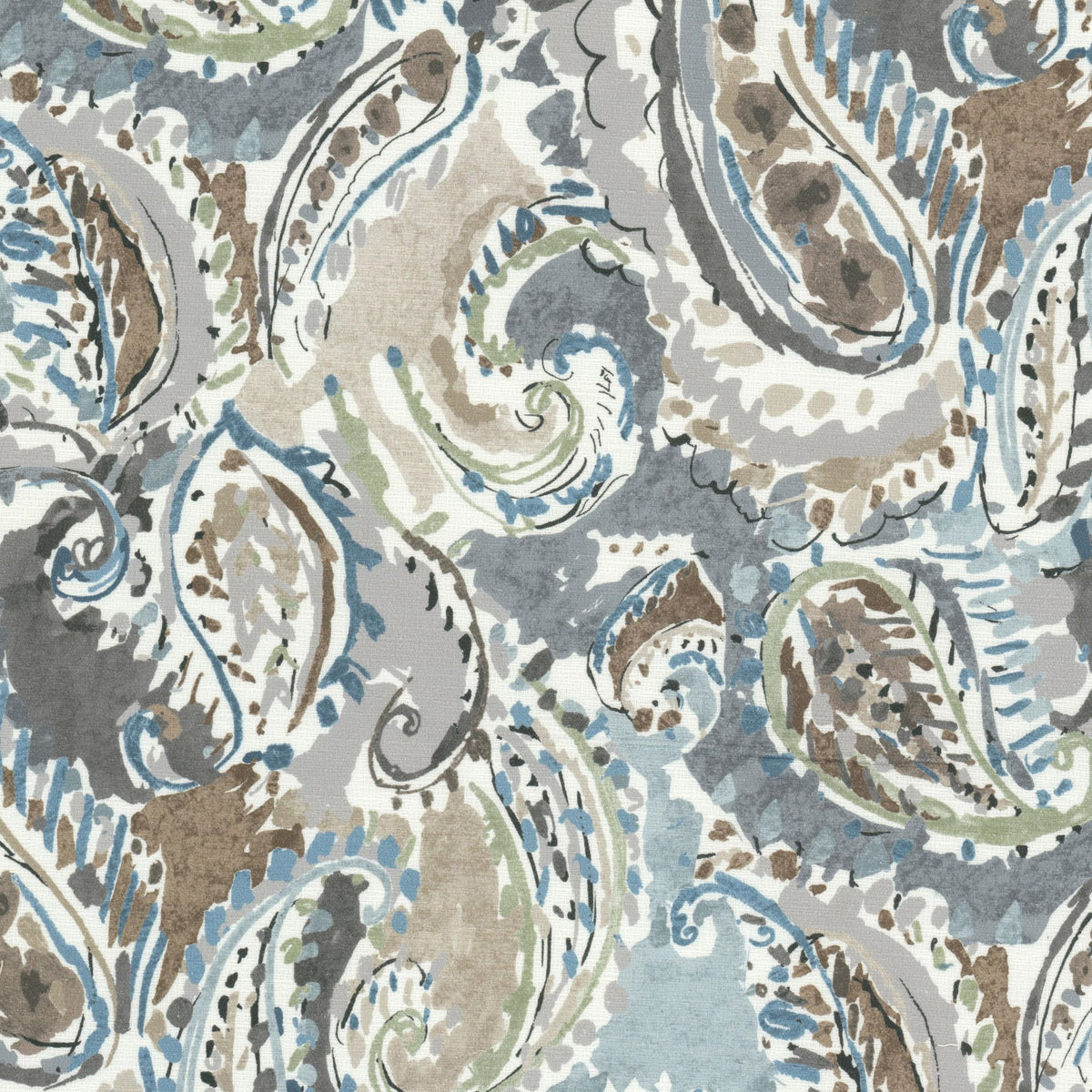 STOUT TEXTILES  MULTIPURPOSE,PRINT TRANSITIONAL,, PAISLEY DRESDEN,SLATE   - HADR-3
