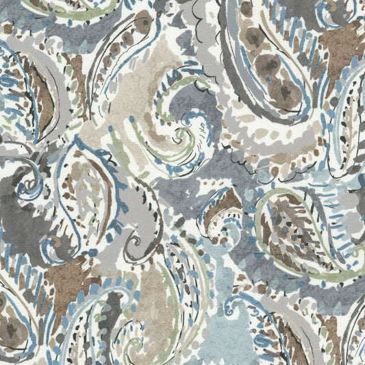 STOUT TEXTILES  MULTIPURPOSE,PRINT TRANSITIONAL,, PAISLEY DRESDEN,SLATE   - HADR-3