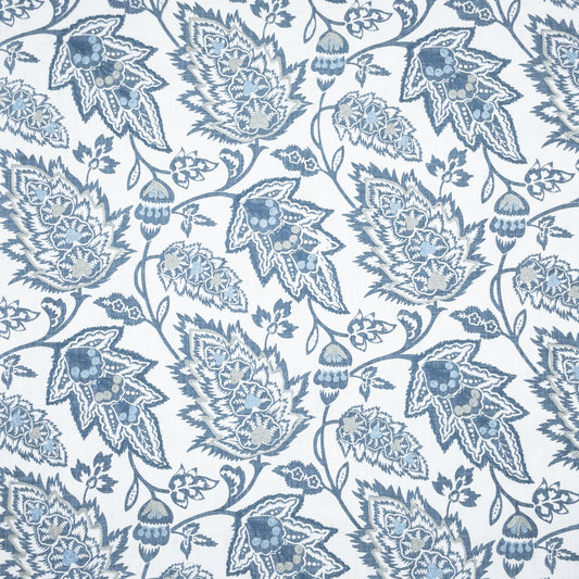 STOUT TEXTILES  MULTIPURPOSE,EMBROIDERIES TRANSITIONAL,, FLORAL DRESDEN,SLATE   - HAGE-1