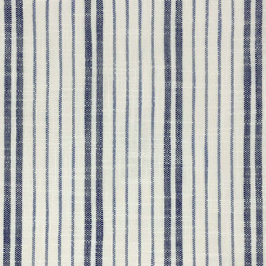 JF Fabrics Bella Dura Home HALIBURTON 67 Fabric Stripe Blue, Navy, White  Woven, Linen Texture, Outdoor - 9057967 J9411