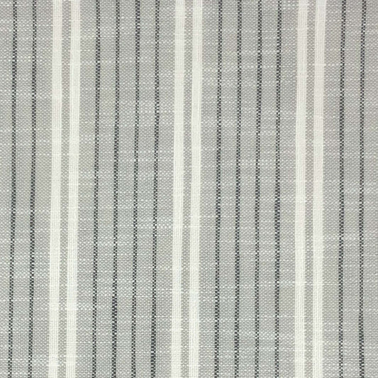 JF Fabrics Bella Dura Home HALIBURTON 95 Fabric Stripe White, Grey, Charcoal  Woven, Linen Texture, Outdoor - 9057995 J9411