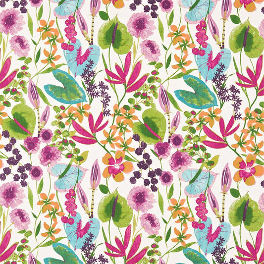 HARLEQUIN Nalina Fabric Contemporary, Floral Flamingo,Papaya,Loganberry   - HAMA120331