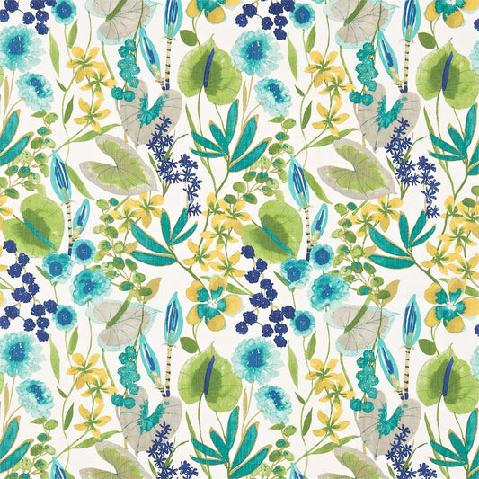HARLEQUIN Nalina Fabric Contemporary, Floral Zest,Lagoon,Gooseberry   - HAMA120335