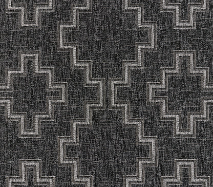 Dark gray to black gradient rectangular rug in 2' x 3' with a smooth, matte finish.